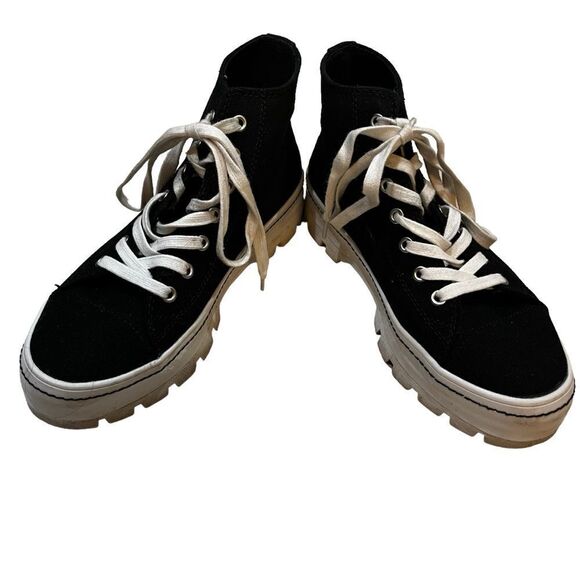 Madden Girl Shadow Womens Lug Sole Lace Up Ankle High Top Fashion Sneaker sz 8.5 - Picture 2 of 11